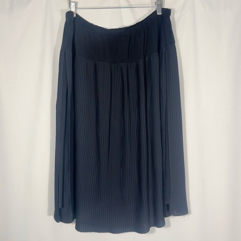 Zero + Maria Cornejo Black Pleated Midi Skirt